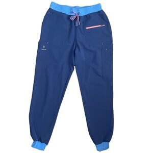 Dolan Hope 11-Pocket Scrub Core‎ Jogger Pants Women's Small Navy Colorblock